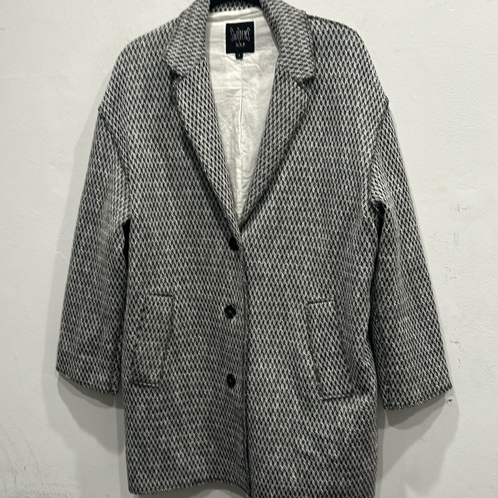 SWILDENS XXX 100% cotton button up coat jacket black and gray size 2 or medium